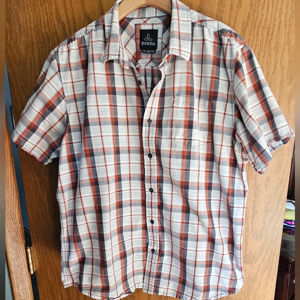Men's Prana Plaid Short Sleeve Shirt